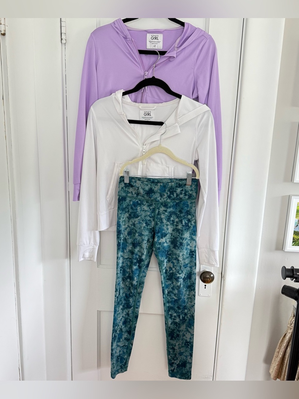 Athleta girl Bundle 2 Full Zip Hoodies, 1 High Rise Chit Chat Leggings Sz L/12